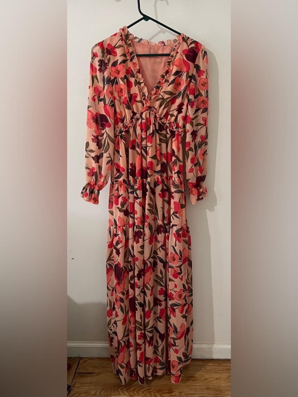 Tropical floral maxi dress